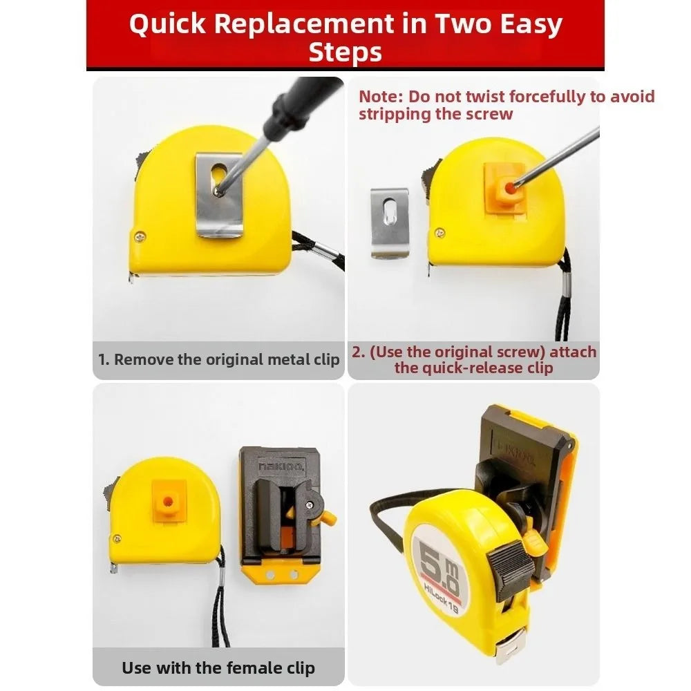 Quick Release Belt Clip Tape Measure Holder – ABS Non-Slip