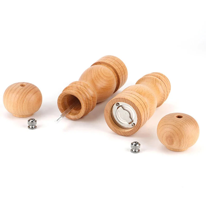 Wooden Pepper & Salt Grinder Mill – Ceramic Core, 3 Sizes