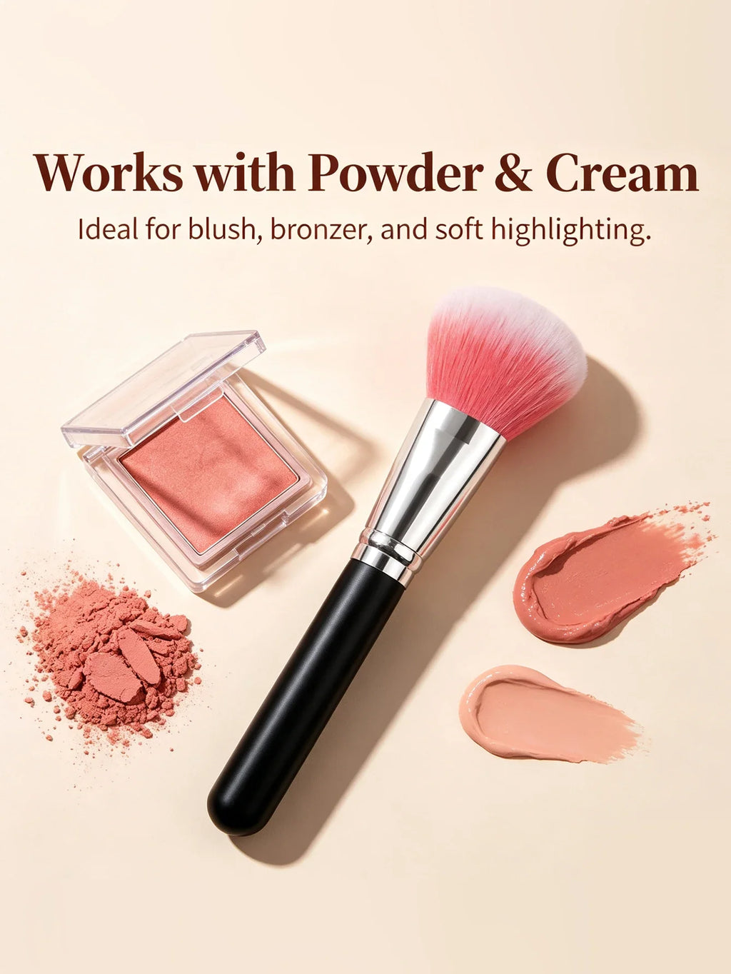 Large Fluffy Blush Brush – Contour, Powder & Highlighter Tool