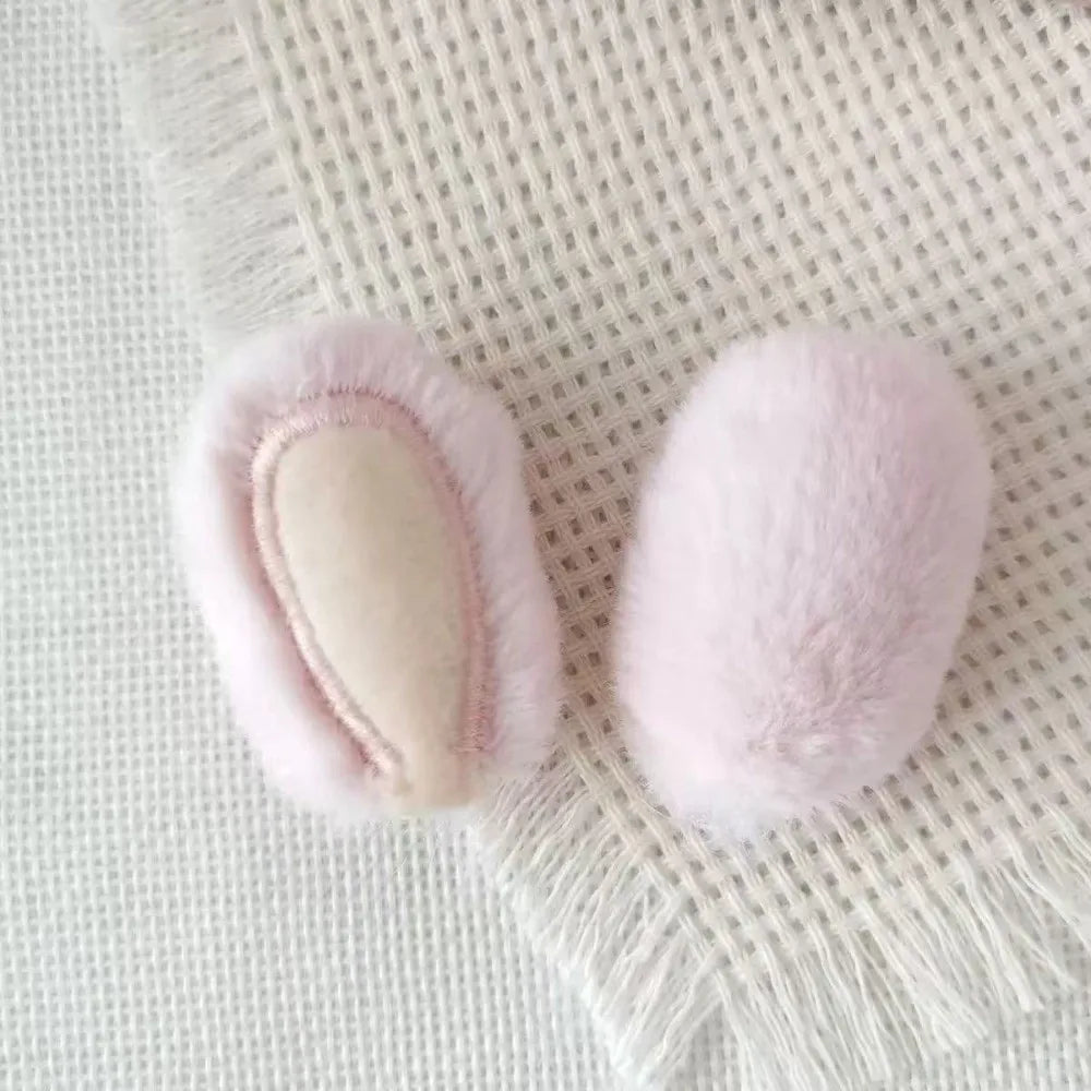 2PCS Plush Cat & Rabbit Ear DIY Patches for Hats & Headbands
