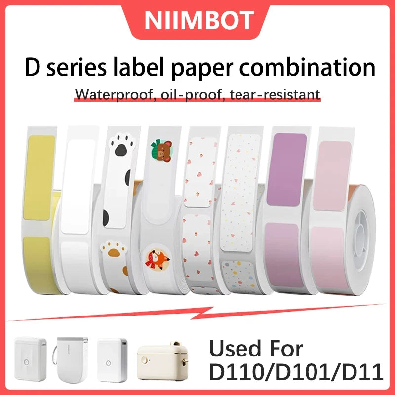 NIIMBOT Thermal Label Sticker Roll – D110, D11, D101 Compatible