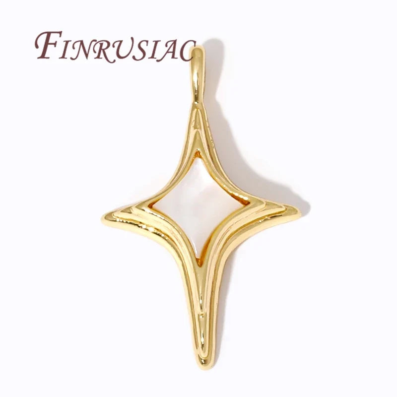 18K Gold Plated Star & Shell Charms – DIY Jewelry Pendants