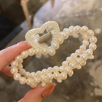 Pearl Hair Claw Clips – Korean Bow Geometric Hairpins Women