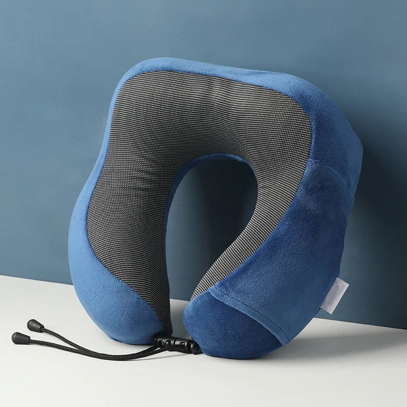 U-Shaped Memory Foam Travel Neck Pillow – Car & Airplane
