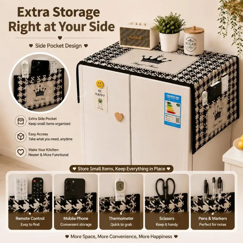 Capybara Fridge Dust Cover – Waterproof & Oil-Proof Protector