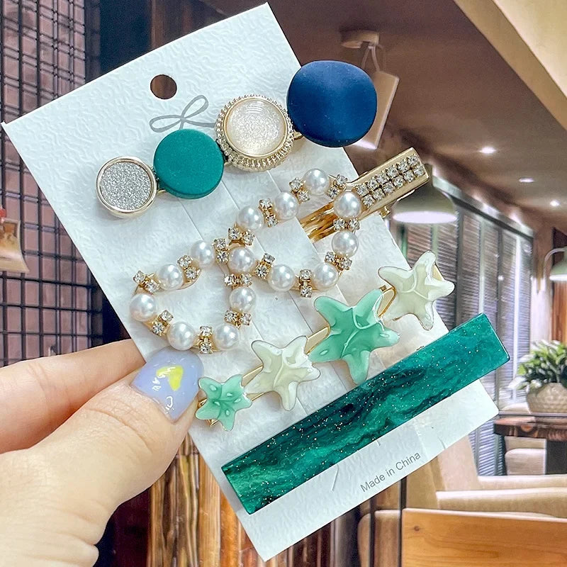 Pearl Hair Clip – Rhinestone Flower Barrette for Women & Girls