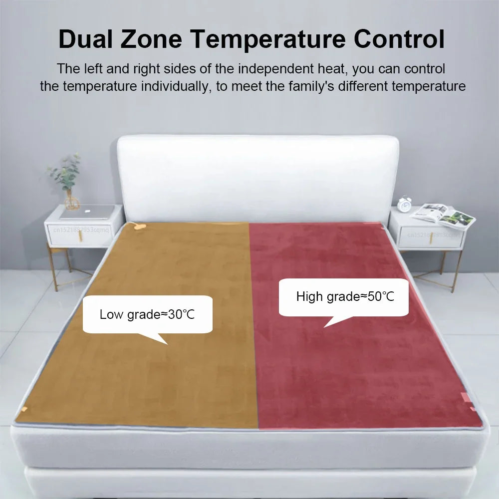 Electric Heated Blanket 220V | Auto Thermostat Plush Warmer