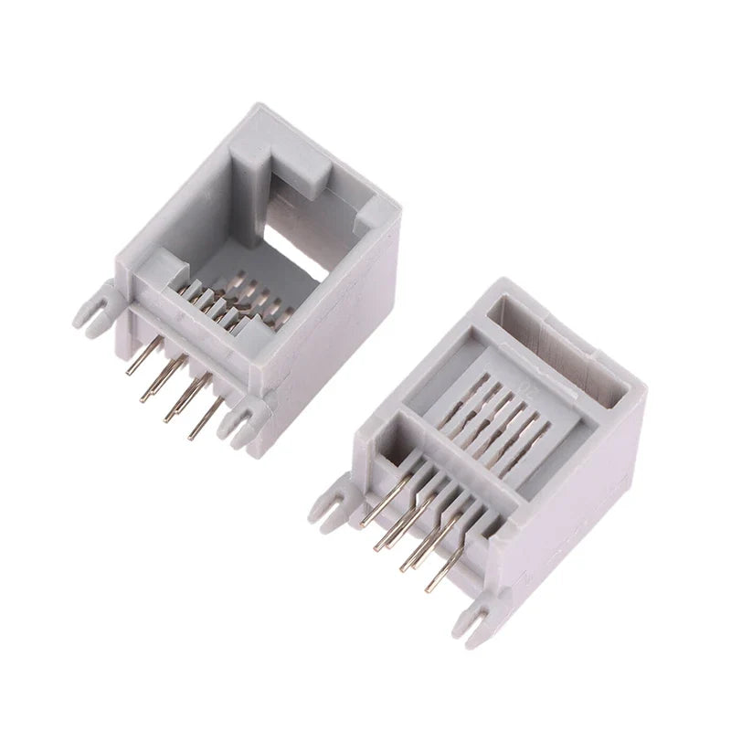 10PCS RJ11 PCB Telephone Socket 4P4C 6P6C 6P4C Female Connector