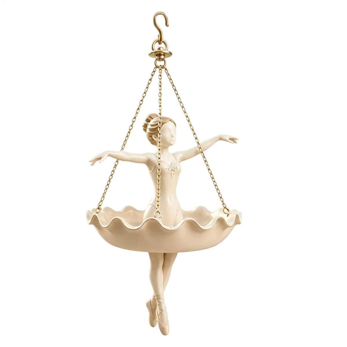 Resin Ballerina Hanging Planter | Ballet Dancer Swing Flower Pot