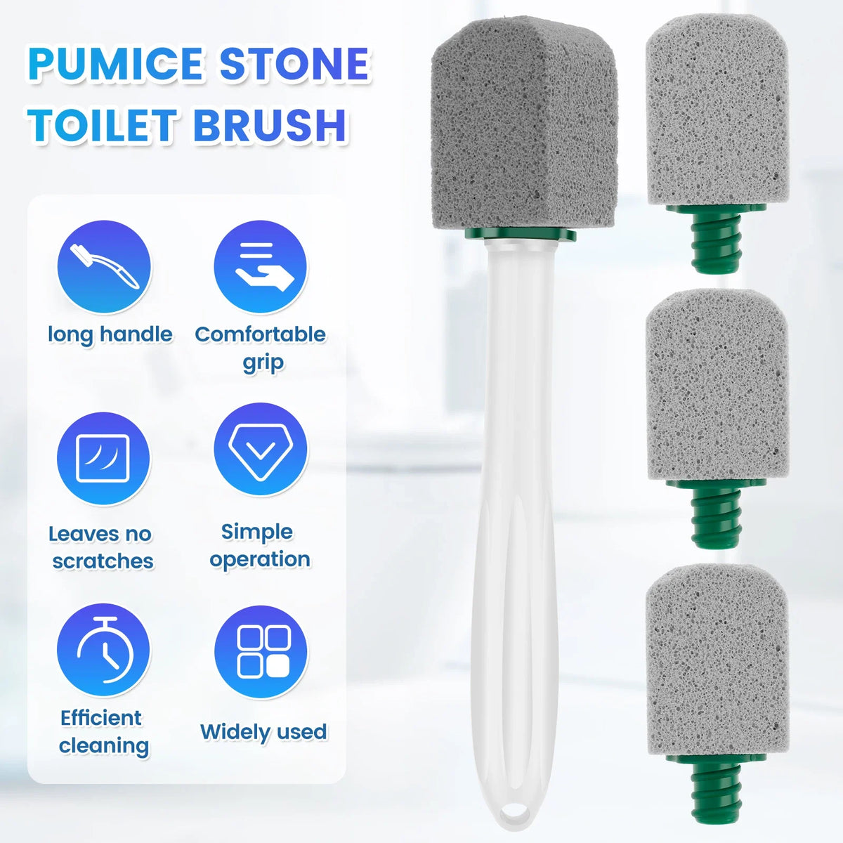 Pumice Cleaning Stone with Handle – 10 Heads | Willstar