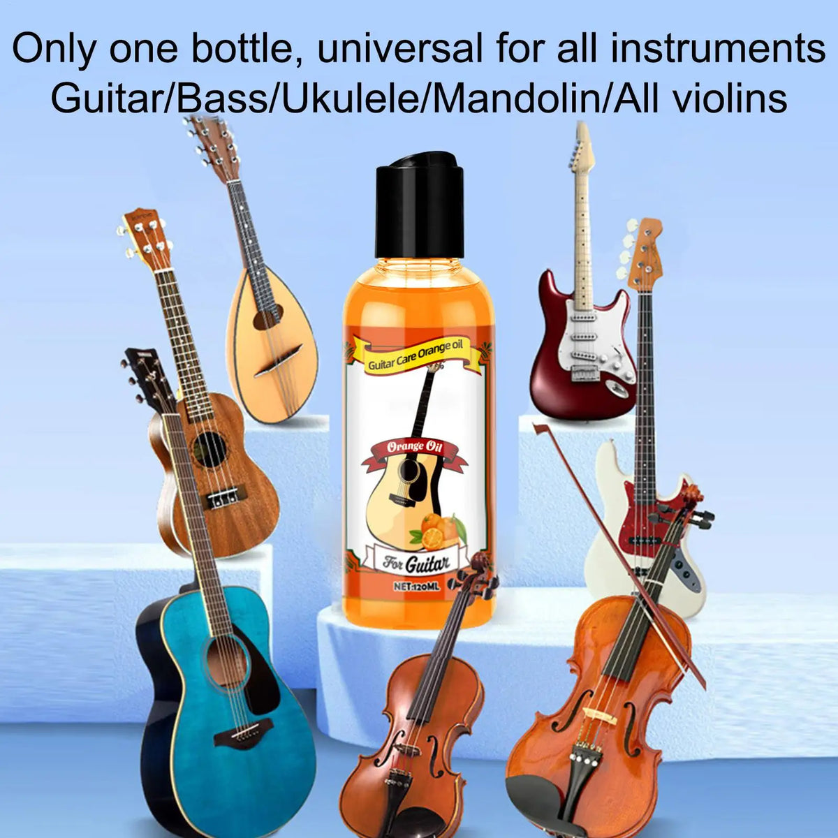 Guitar Fretboard Polishing Oil 120ml + Cleaning Cloth Set