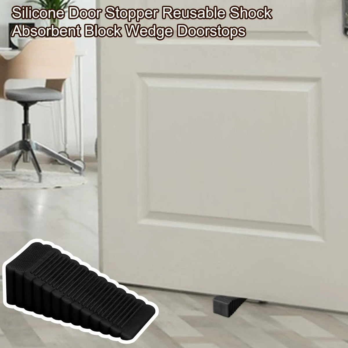 Flexible PVC Door Stop Wedge | Non-Scratch Slip-Resistant