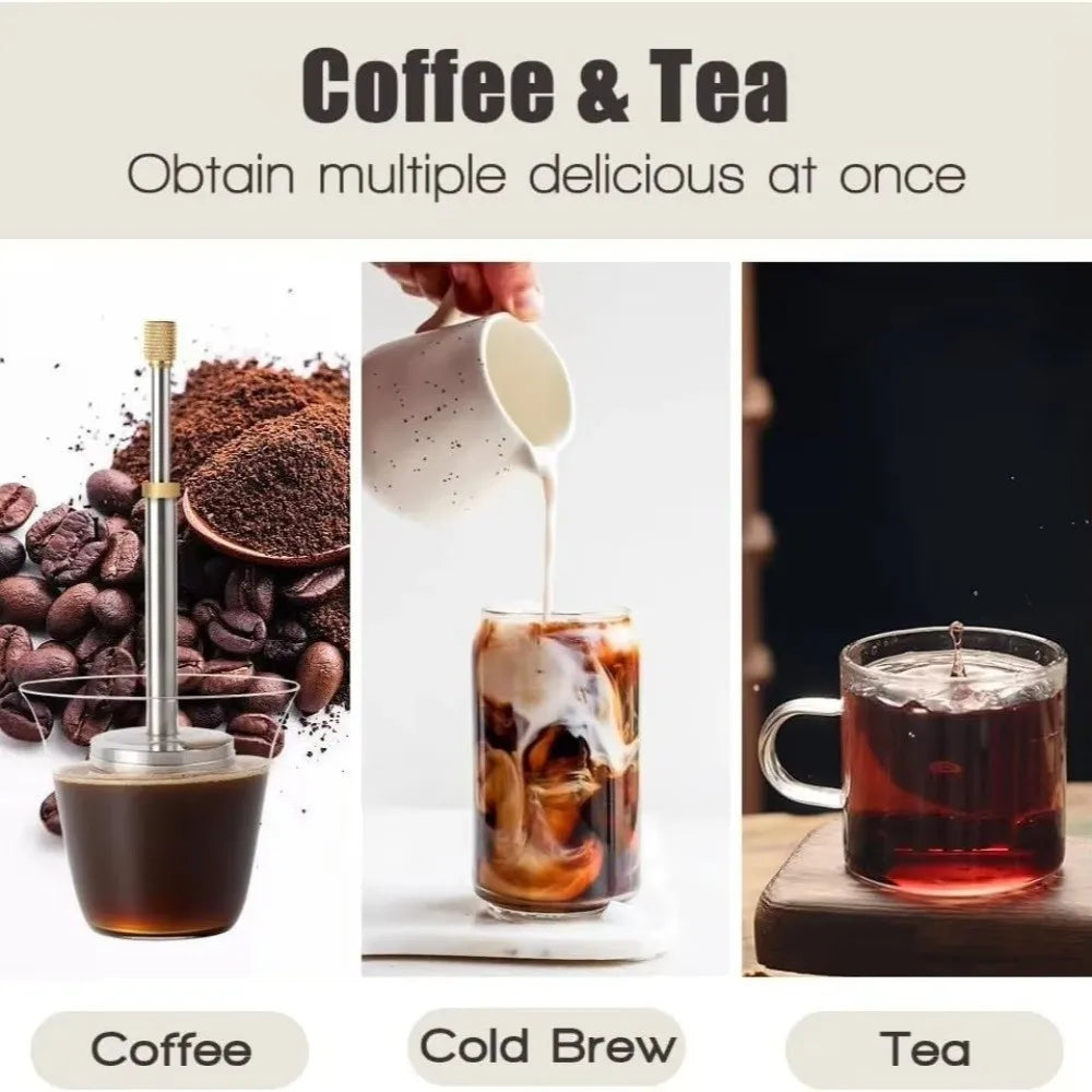 Press Tea & Coffee Infuser – Fine Mesh, Extended Handle