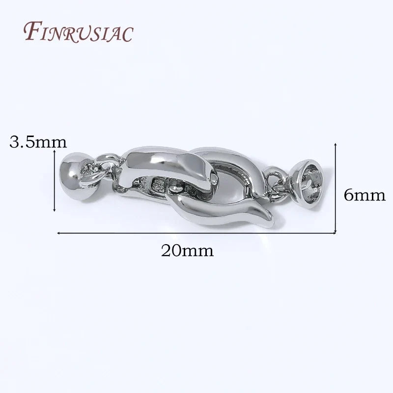 18K Gold Plated Twisted Rope Crystal Rhinestone Jewelry Clasp