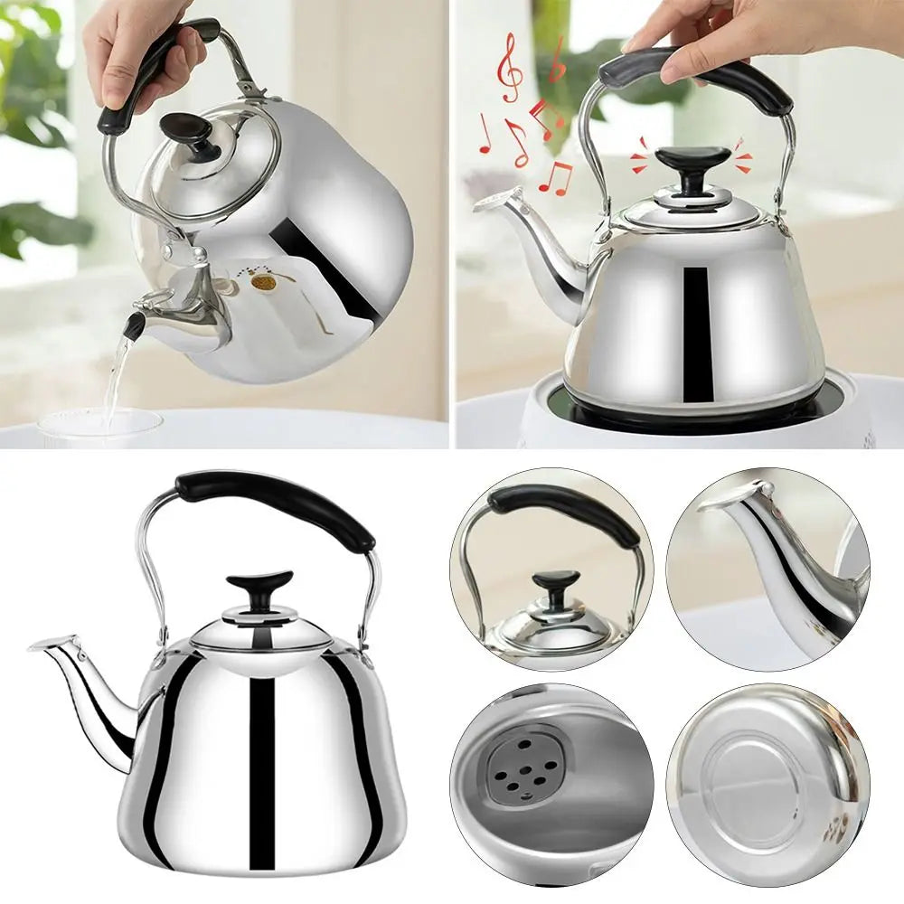 Stainless Steel Whistling Tea Kettle with Infuser & Handle
