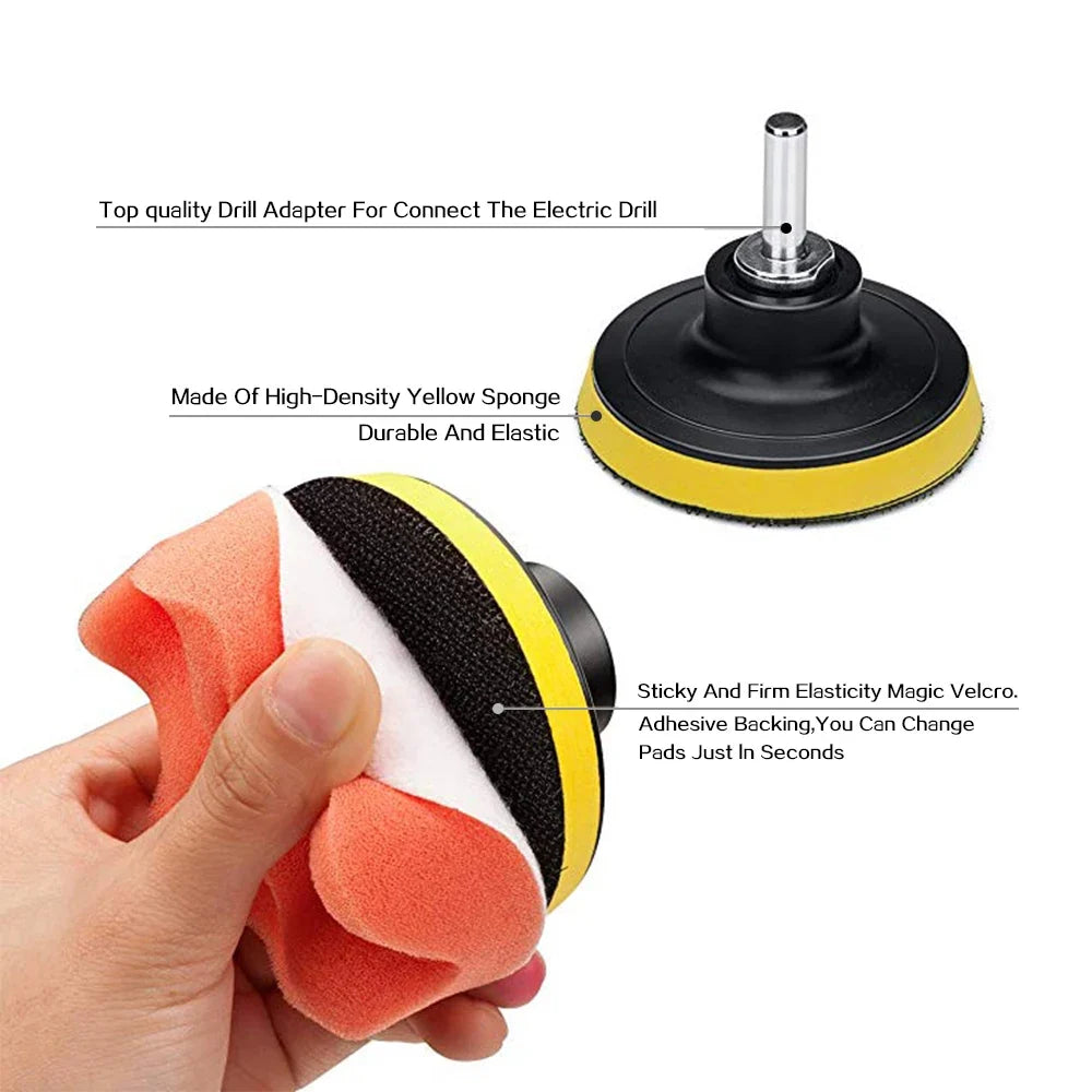 3" Car Polishing Buffing Pad Kit – 6 or 12 Pcs Sponge Set