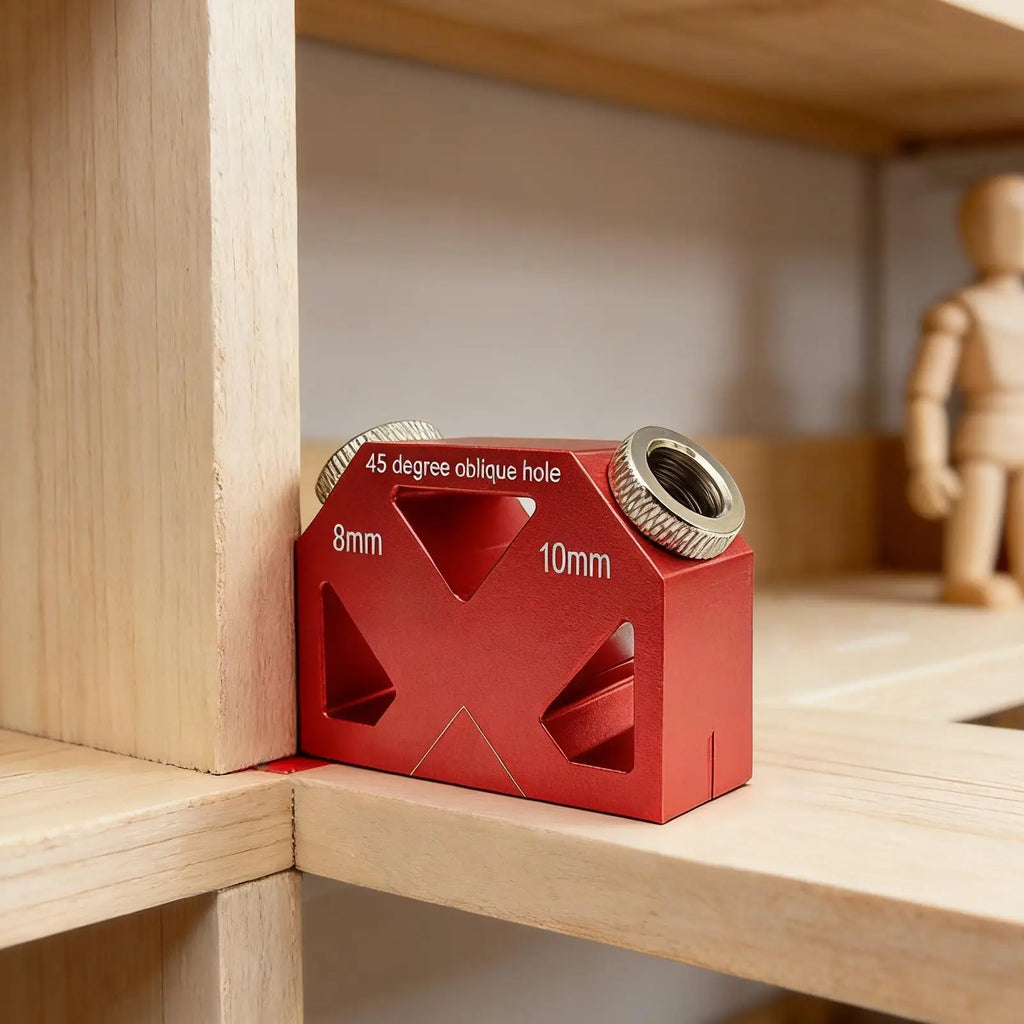 45-Degree Inclined Hole Locator Drilling Jig for Woodworking