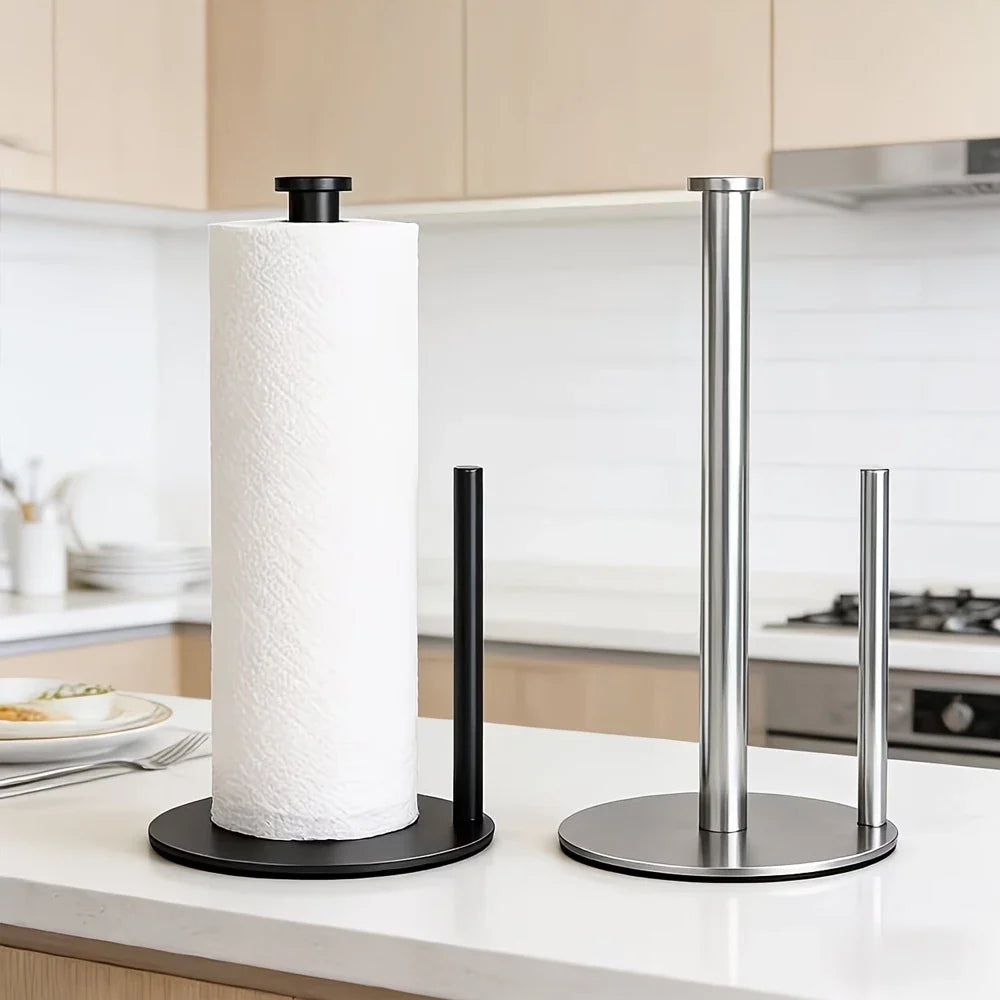 Stainless Steel Paper Towel Holder with Weighted Base
