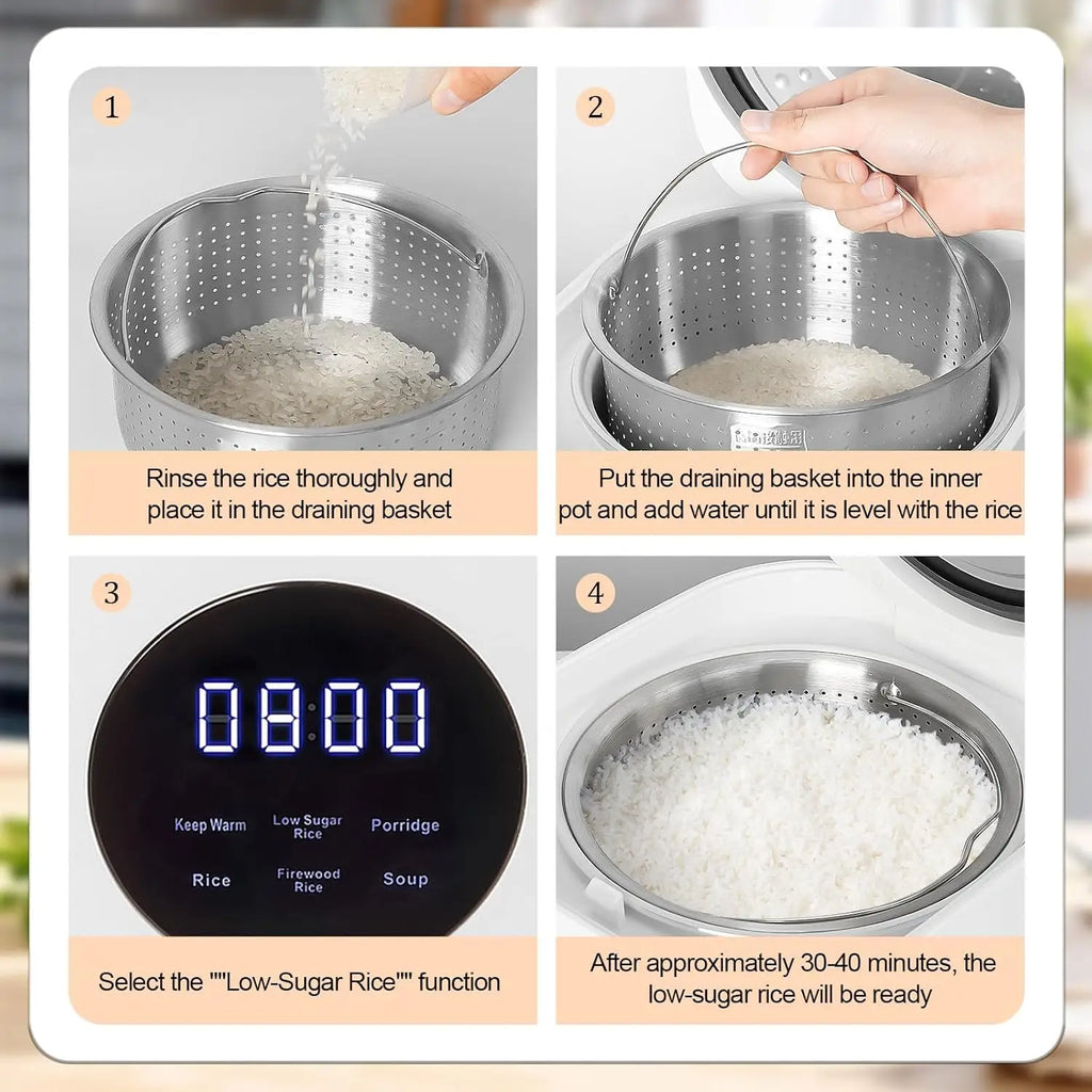DUTRIEUX Digital Mini Rice Cooker – Non-Stick Multi-Function