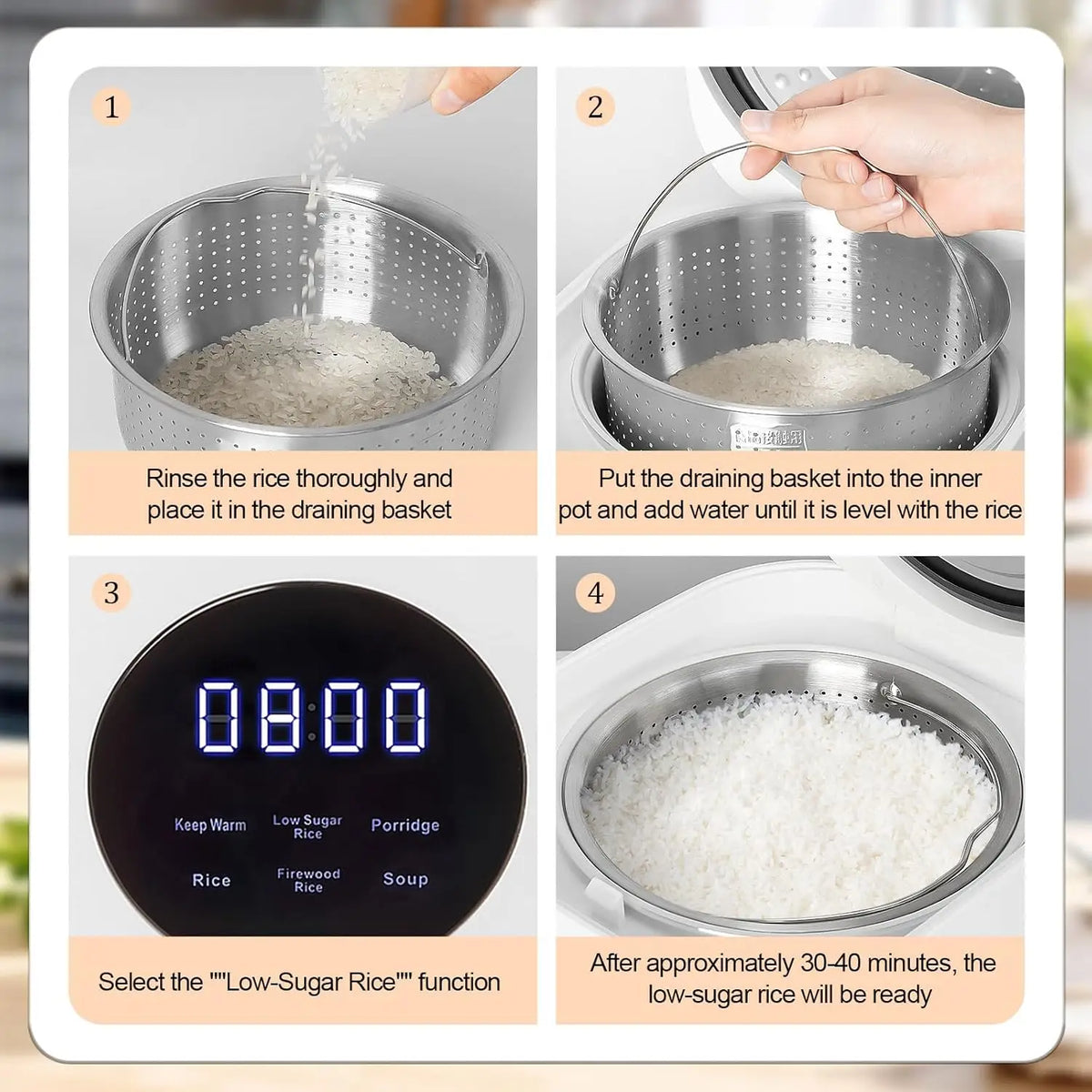 DUTRIEUX Digital Mini Rice Cooker – Non-Stick Multi-Function