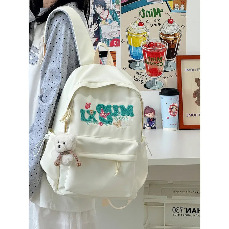 Embroidered College Backpack for Girls – Lightweight & Waterproof