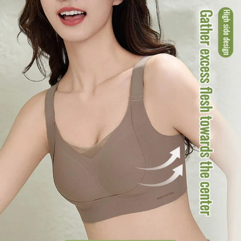 Women's Wire-Free 3/4 Cup Gathered Bra | Knit Unlined Style