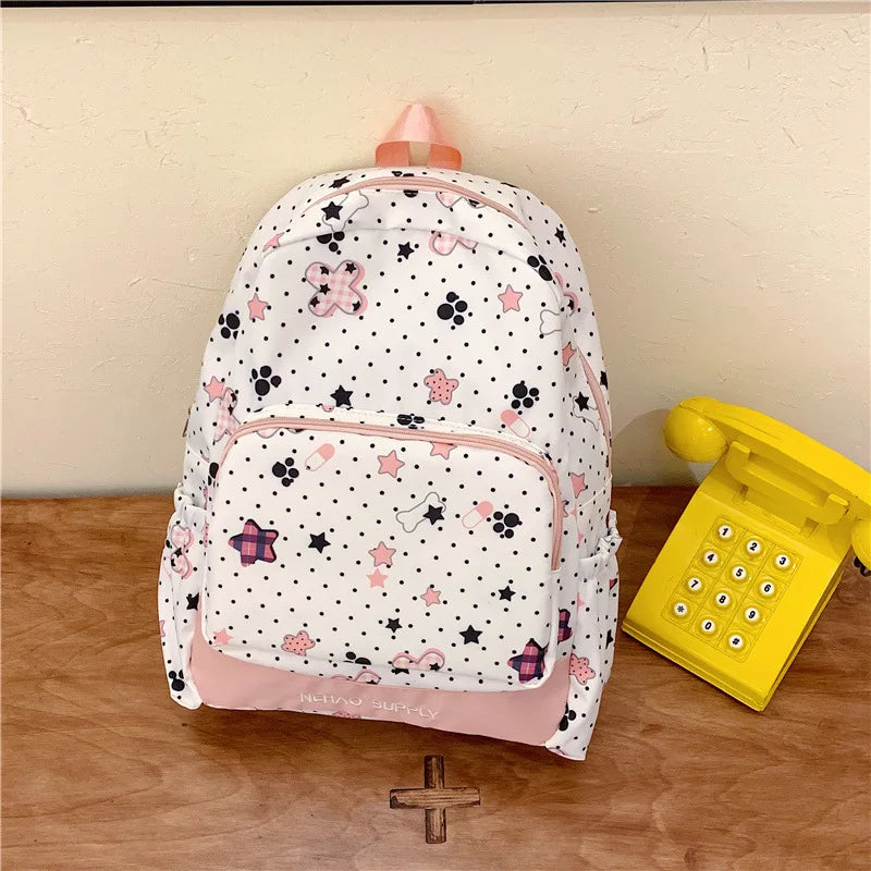 Large Capacity Star Pattern Backpack – Korean College Style