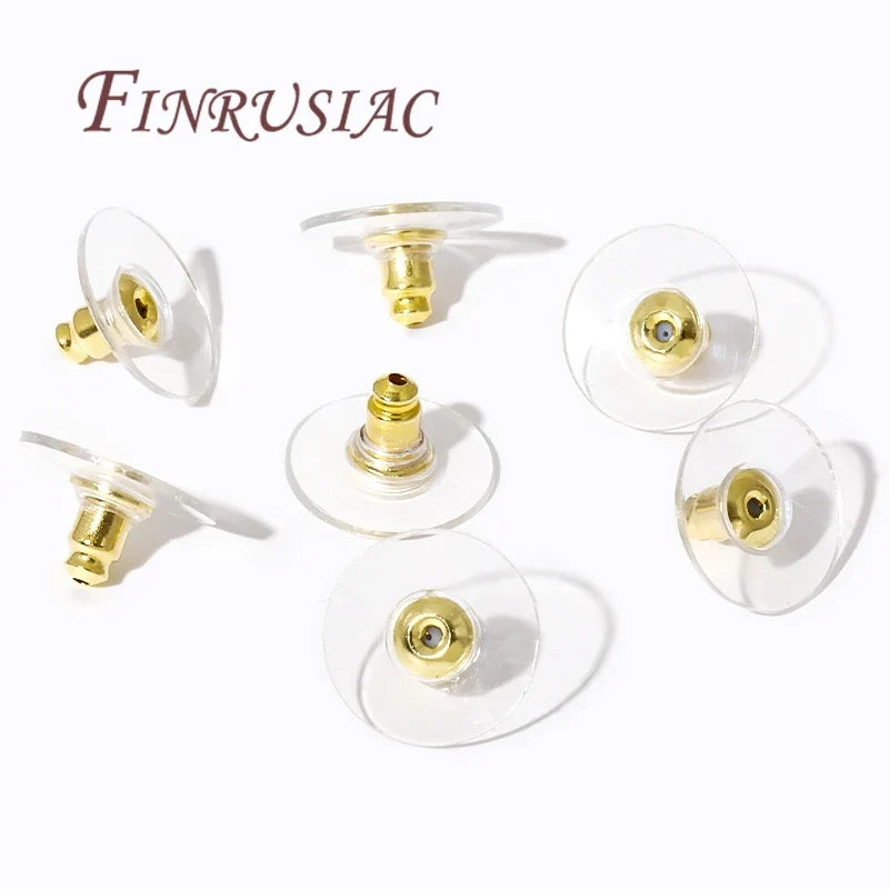 50Pcs 14K Gold Plated Earring Backs for Studs – DIY Jewelry