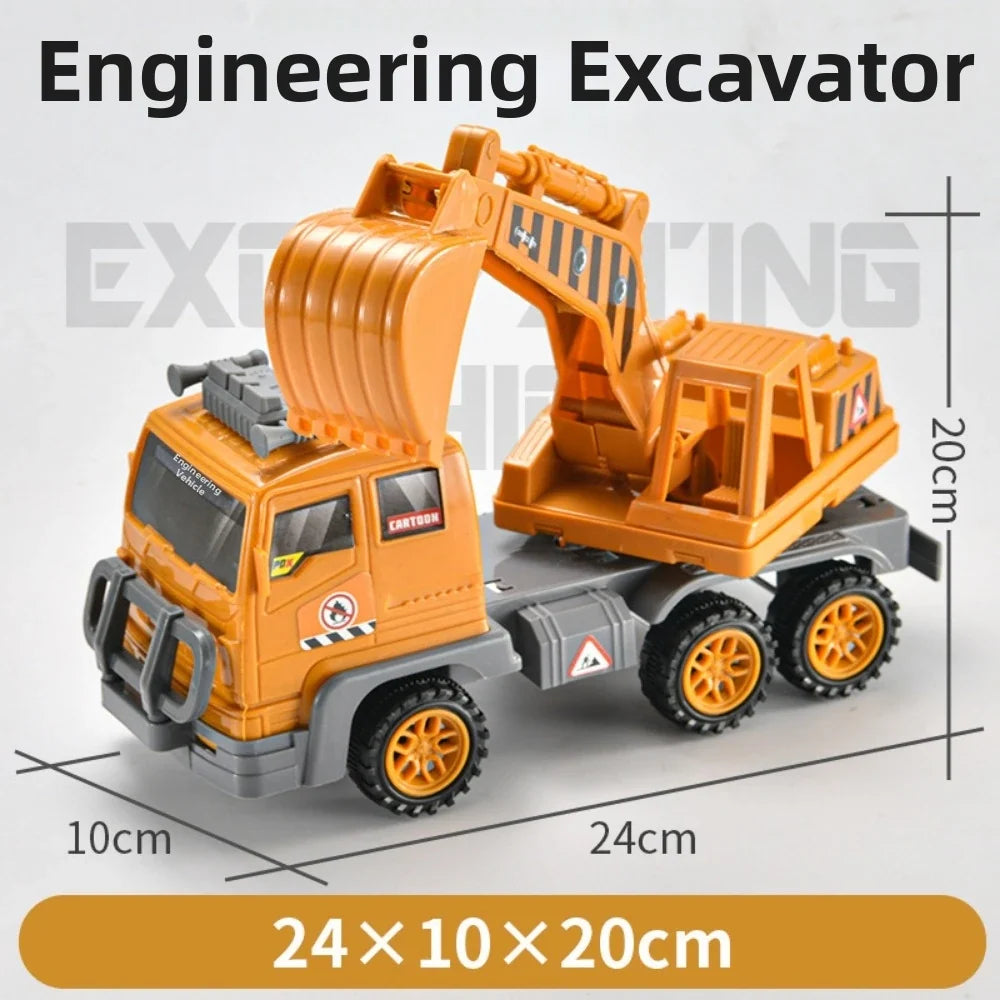 Kids Inertia Engineering Toy Cars – Dump Truck & Excavator 4 Styles