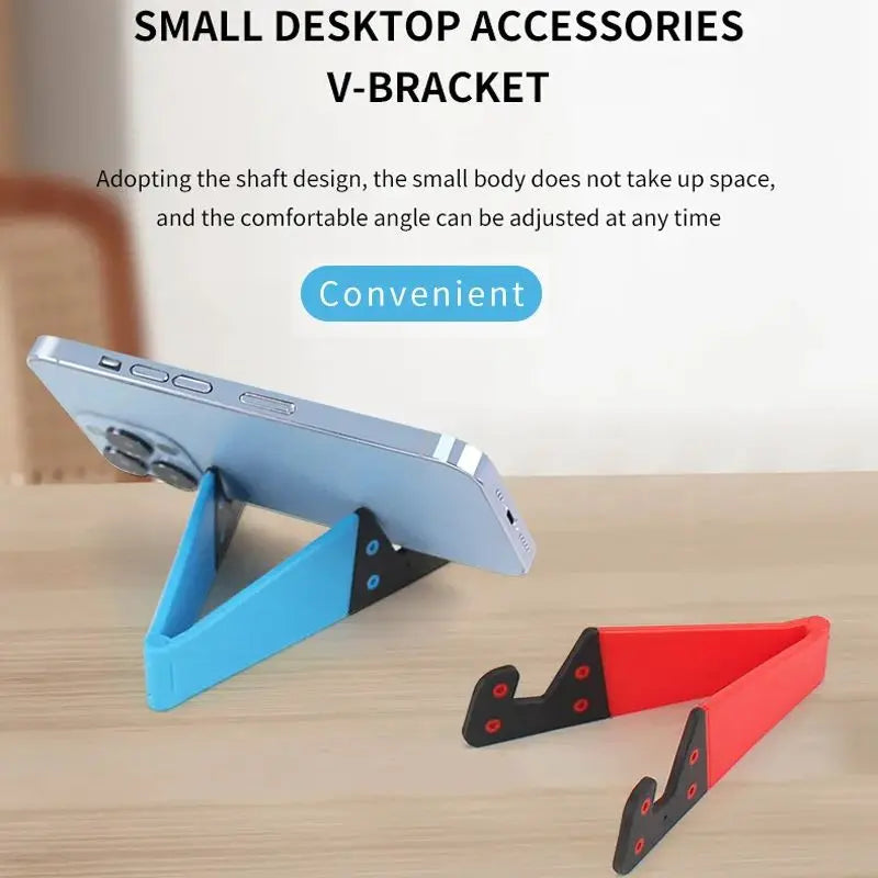 Mini Foldable V-Shaped Phone Stand – Universal Desktop Holder
