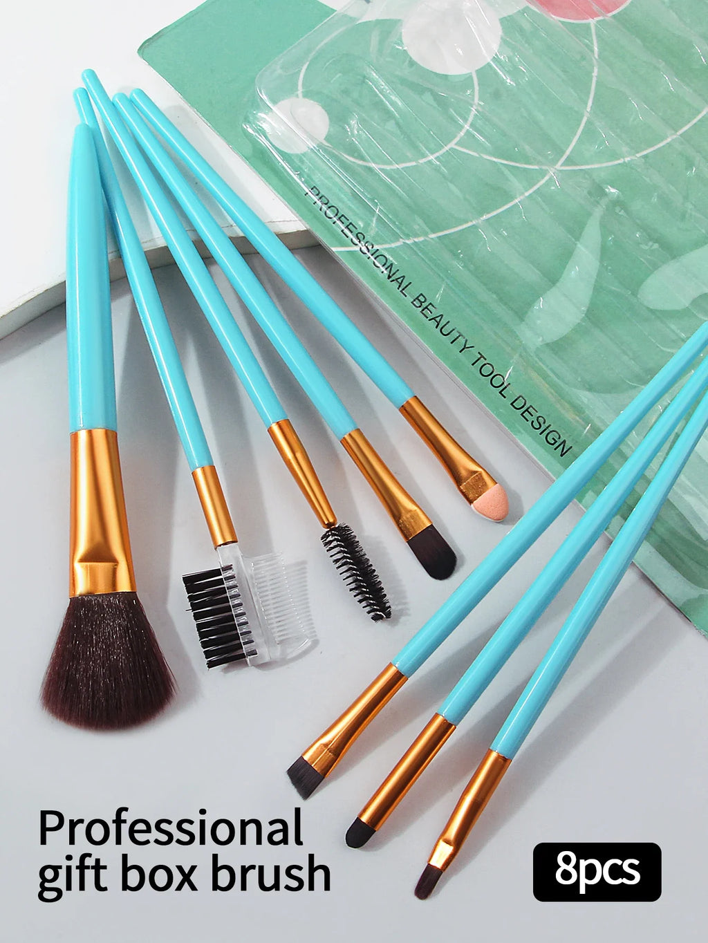 Nixie 8-Piece Makeup Brush Set – Blush, Eye & Brow Brushes