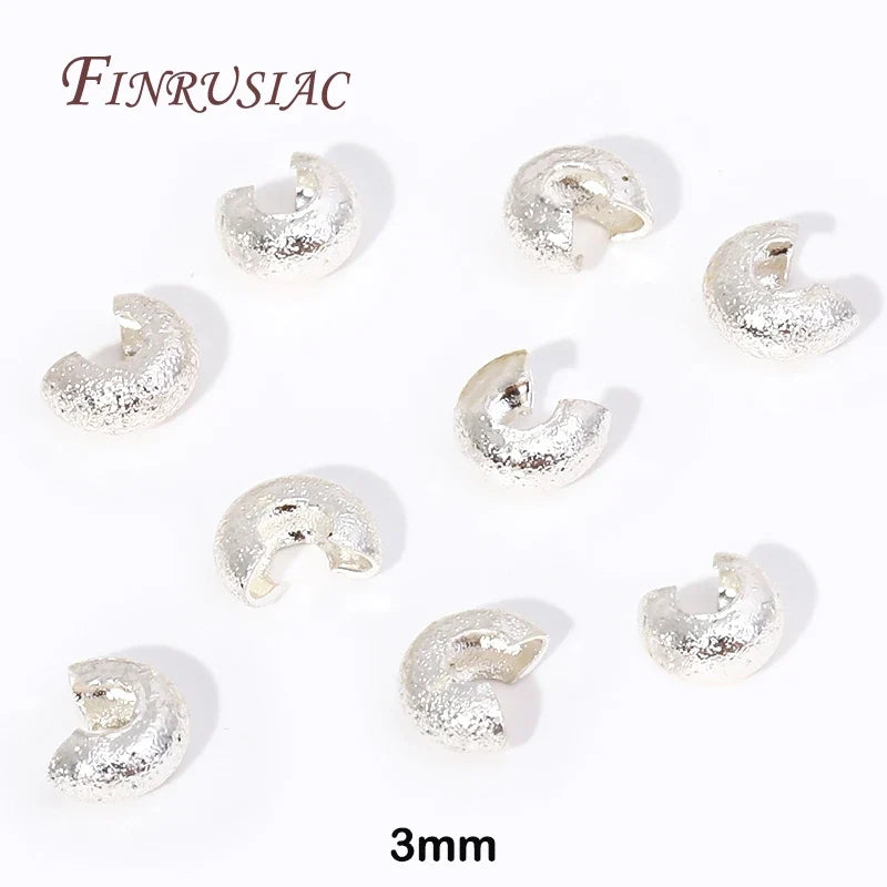 18K Gold Plated Crimp Bead Covers 3mm 4mm – 50/100pcs DIY