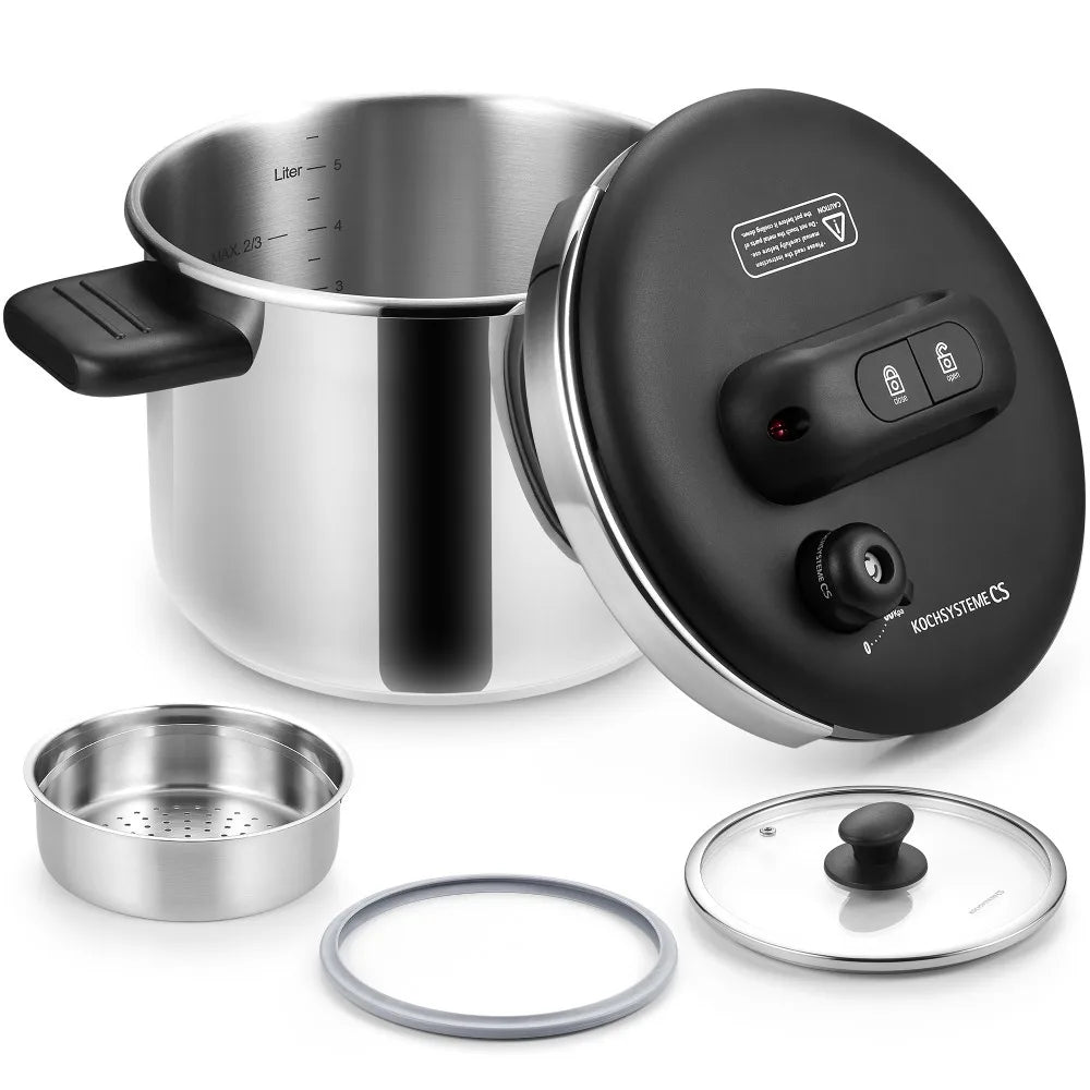 Stainless Steel Pressure Cooker 6L & 8L | Induction Compatible