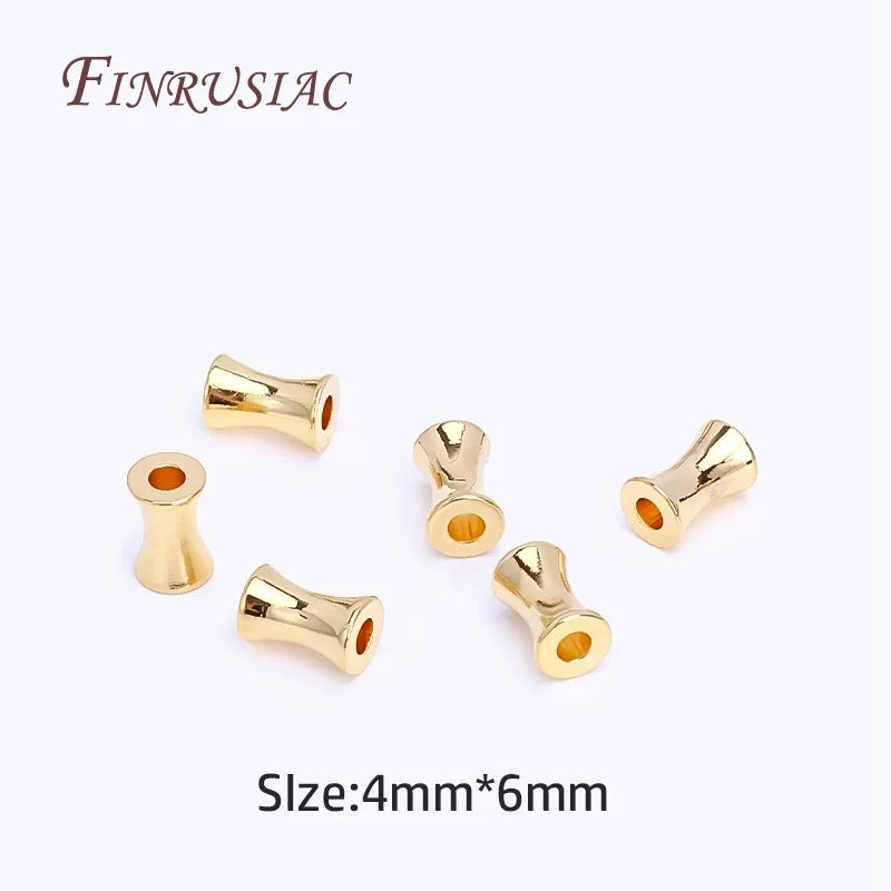 Gold Plated Bamboo Tube Spacer Beads 4×6mm | DIY Jewelry