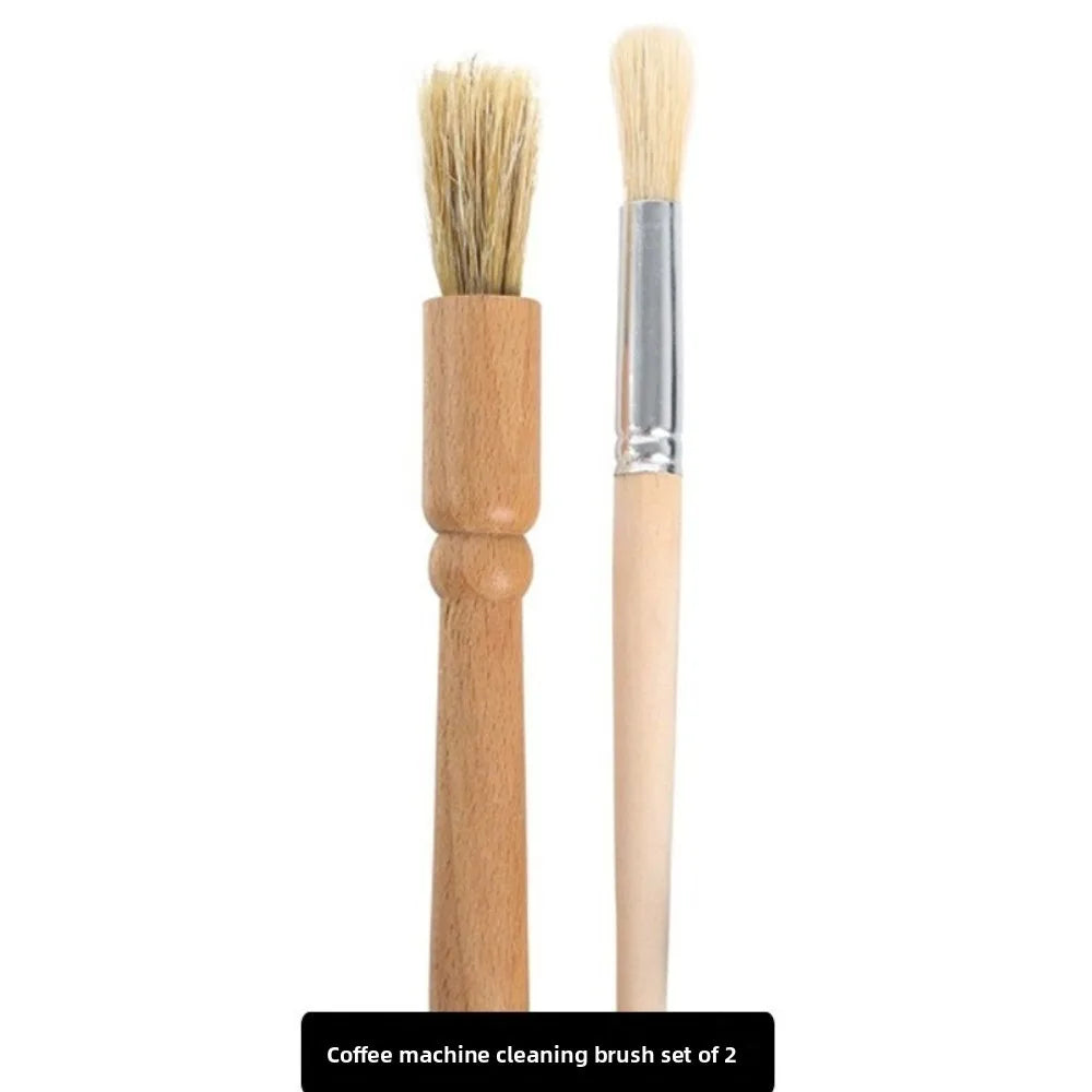 Wooden Handle Coffee Machine Cleaning Brush Set – Nylon