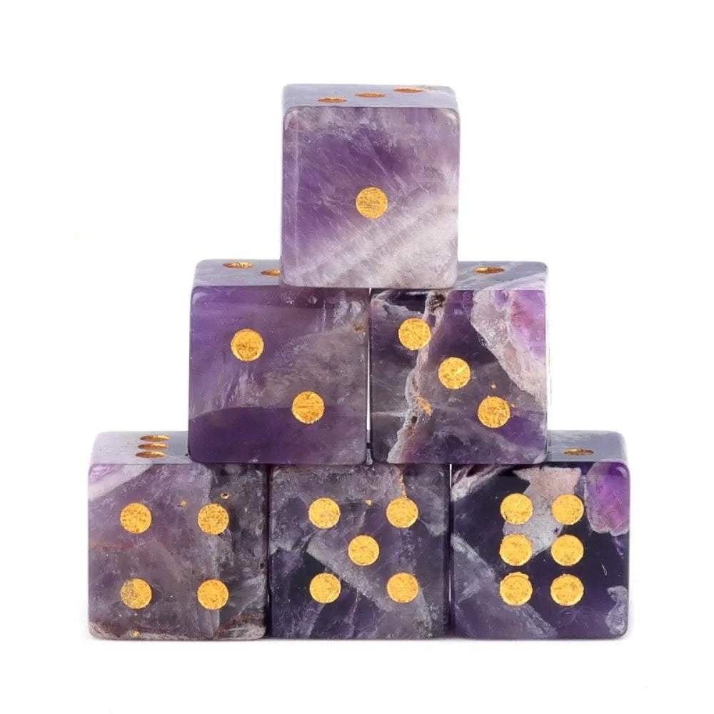 16mm Natural Crystal Quartz D6 Gem Dice – Stone Game Die