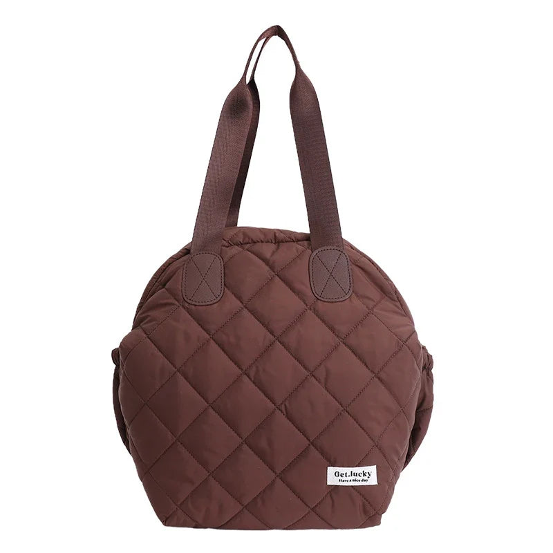 Diamond Pattern Large-Capacity Women's Backpack | Flannel