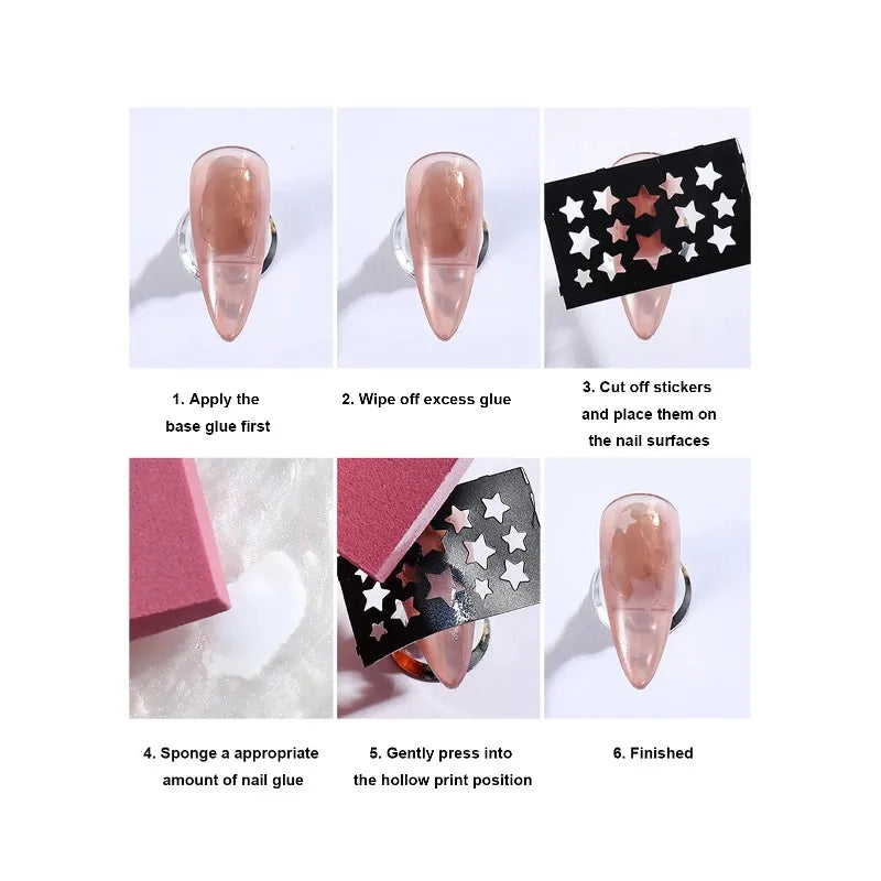 5-Sheet Nail Art Stamping Stencils – Hollow Out Decal Plates