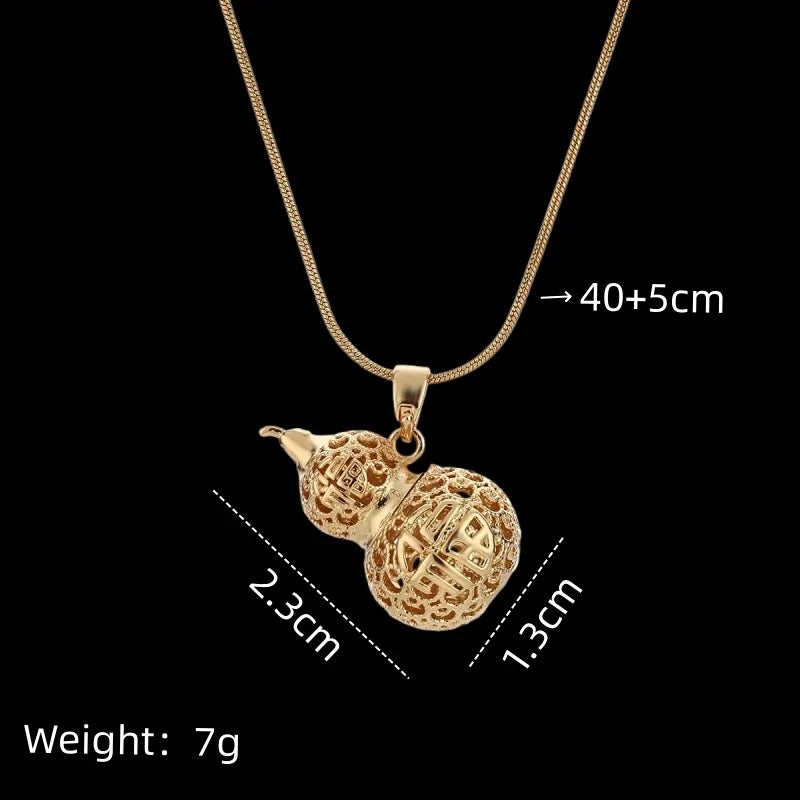 Women's Gold-Plated Copper Pendant Necklace – Steel Chain