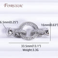 18K Gold Plated Zircon Lock Clasp for DIY Necklace Jewelry