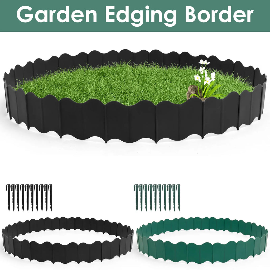 20-Piece No-Dig Interlocking Garden Lawn Edging Border Kit