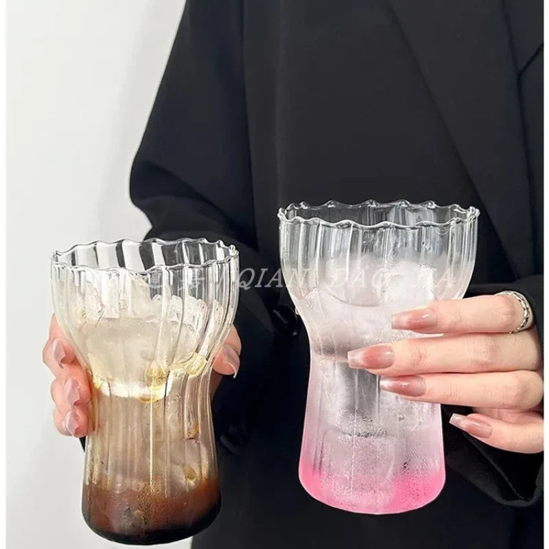 Retro Nordic Wide-Mouth Heat-Resistant Glass Cup | Coffee & Juice