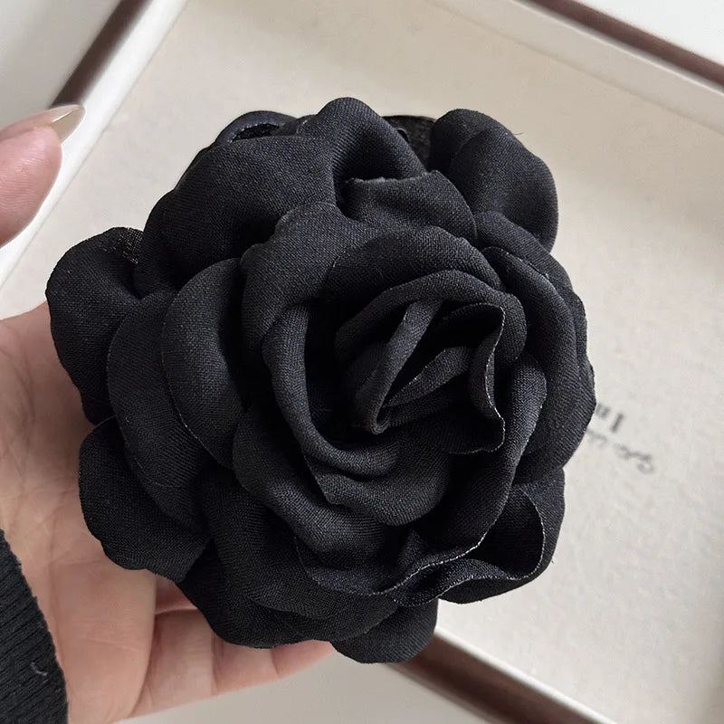 Rose Flower Hair Claw Clip – Elegant Shark Clip for Women