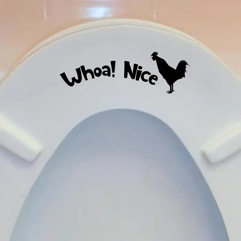 Rooster Toilet Seat Sticker – Removable Bathroom Decal 2 Pcs