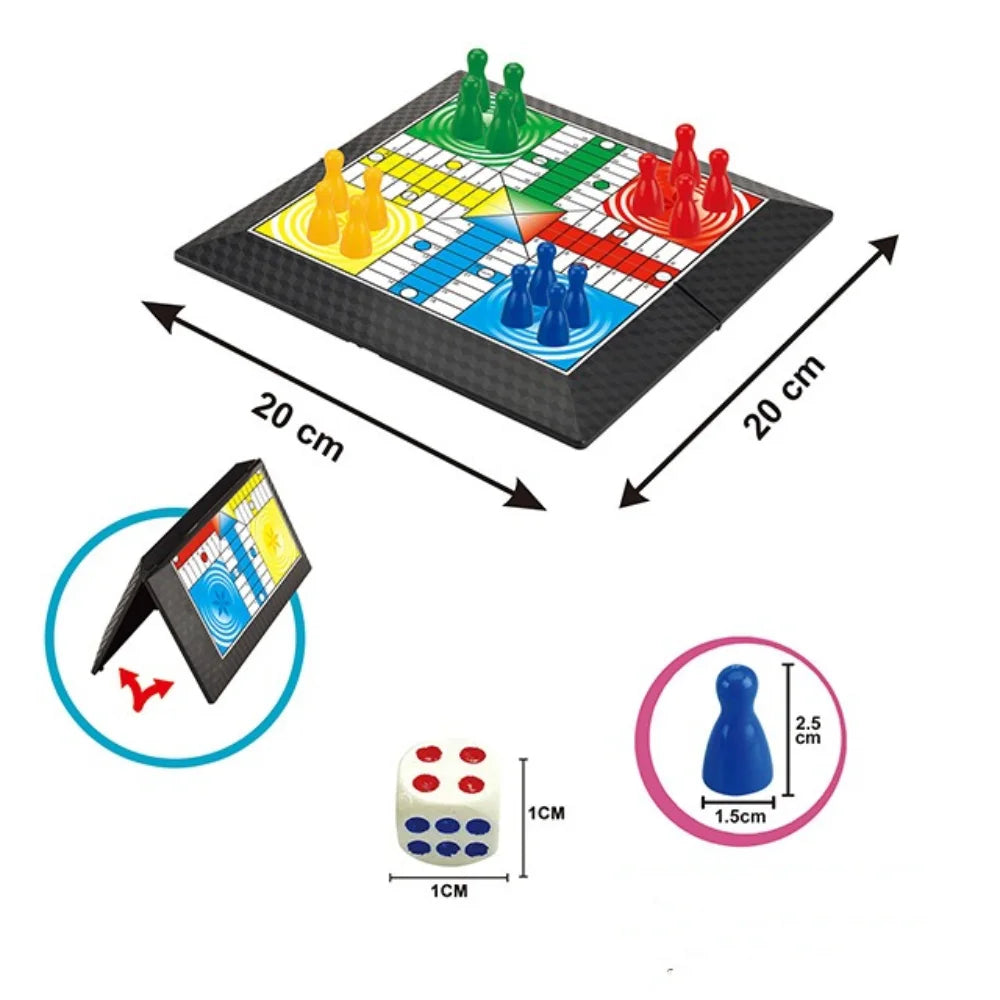 Foldable Ludo & Snake Board Game Set – Kids Family Toy