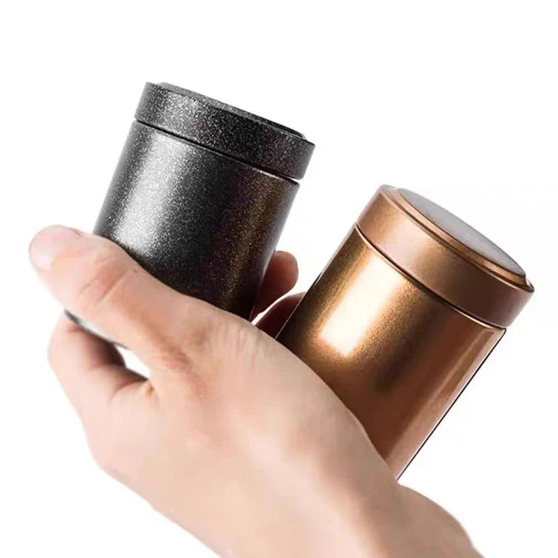 2 Pcs Mini Tinplate Tea Tin Cans – Airtight Sealed Storage Jars