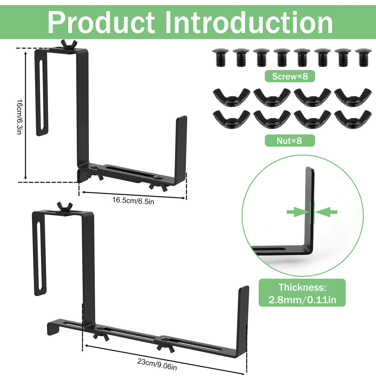 Adjustable Planter Box Brackets – Heavy Duty Steel Window Holder
