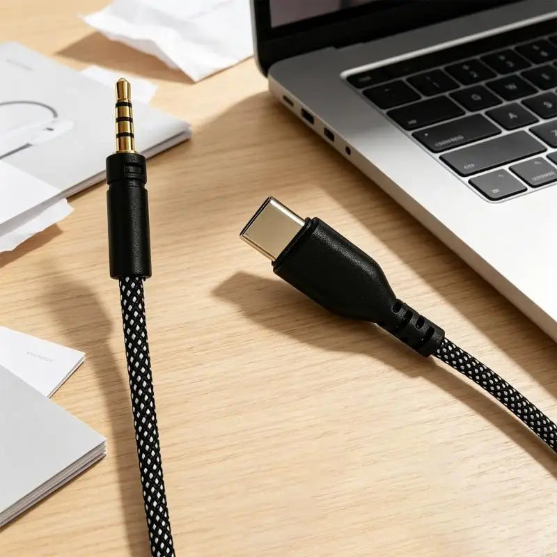 USB-C to 3.5mm Braided Cable 150cm | Decoding Chip Headphones