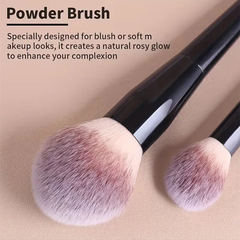 2-Piece Fluffy Makeup Brush Set – Powder, Blush & Contour