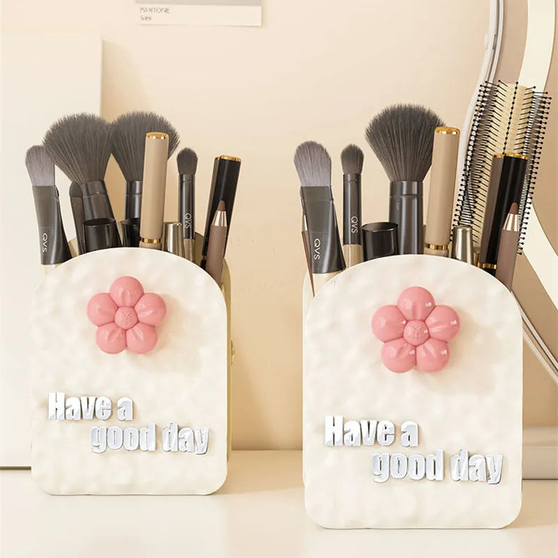 Desktop Makeup Brush & Cosmetic Organizer Storage Box